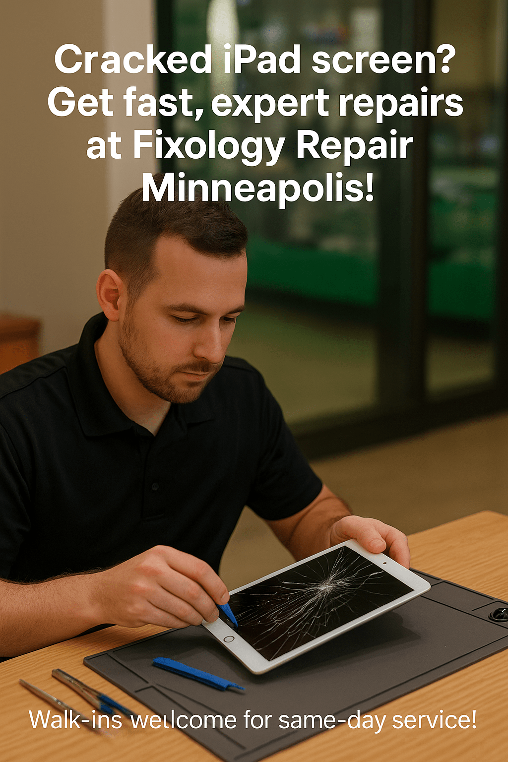 iPad screen repair Minneapolis technician replacing cracked display
