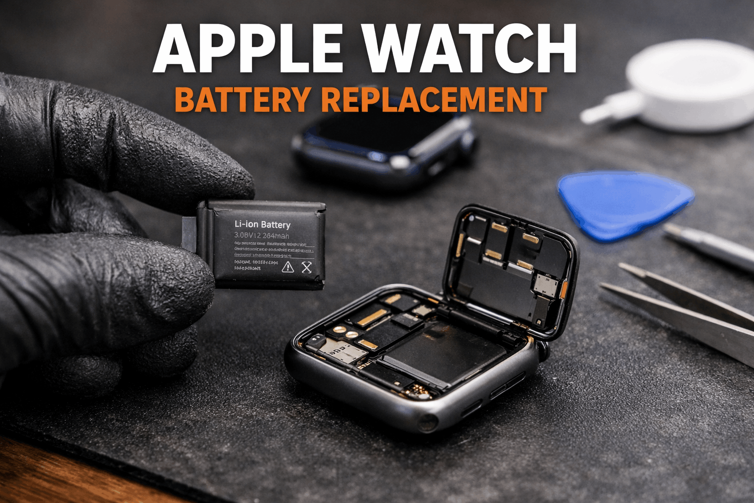 Apple Watch battery replacement close up ()